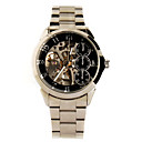 Banda De Acero Inoxidable Reloj De Pulsera Esqueleto Autom�tico Con Aguja De Plata Luminosa + Negro