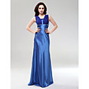 Sheath/ Column Square Neckline Floor-length Elastic Silk Like Satin Evening/ Bridesmaid Dress