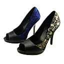 Satinado Superior Zapatos De Tac�n Peep-toes Con Zapatos De Fiesta De Encaje (0796-9926-f)