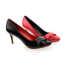Zapatos De Tac�n De Piel De Oveja De Calidad Superior Cerrada A Mediados De Los Pies Con Zapatos Rosa De Flores De Las Partes (0796-6802-10)
