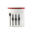World Travel Adapter with 2 USB Charger - White