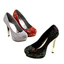 Brillante Del Pvc Tacones Superior Cerrado Dedos De Los Pies Los Zapatos De Moda (0987-guixz206)