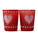 Un Par De Velas Candelita Tazas De Cristal Rojo