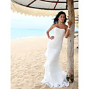 Trumpet / Mermaid Sweetheart Sweep / Brush Train Wedding Dress