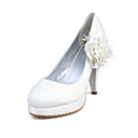 Pa�o / Cord�n Superior De Las Bombas De Tal�n Grueso Con El Cord�n Costura Sat�n Zapatos De Boda De Flores Nupcial (0986-22022-5)