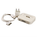 Estaci�n De Acoplamiento De Carga Usb + Nos Enchufe Adaptador De Corriente + Cable Usb Para El Iphone 4