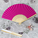 Fucsia Plegable De Bamb� Ventilador De La Mano (juego De 6)