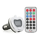 1.0 LCD MP3 transmisor FM con control remoto / sd / tf ranura - blanco