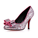 Tal�n Espumosos Brillo Superior Aguja Cerrada Del Dedo Del Pie Con El Partido De Bowknot / Zapatos De Noche (0985-ms899-5)