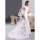 Trumpet/ Mermaid Square Court Train Satin Lace Wedding Dress