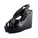 Leaterette Bombas Superior Tac�n De Cu�a O Sandalias Con Hebilla De Oficina / Zapatos De Carrera (1177-l0793)