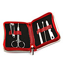 M�quinas De Cortar El Acero Inoxidable U�as De Manicura Kit De 5 Piezas De Color Rojo
