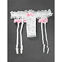Sexy Ruffle Senior Emulation Silk/ Lace With Bowknot 4 Straps Wedding/ Party Garter (0731-D023)