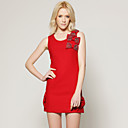 Arcos De Cuentas Vestido Sin Mangas Escote Redondo / Vestidos De Mujer (rojo) (ss-a-bk0996017)