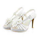 Satinado Superior Sandalias De Tac�n De Aguja / Bombas Con Zapatos De Raso De Novia De Flores Nupcial (0796-9041)