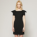 Algod�n Y Redonda De Alto Hombro Vestido De Escote Mangas Cortas / Vestidos De Las Mujeres (ff-1801bf006-0853)