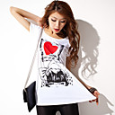 Coraz�n Rojo Camiseta De Impresi�n De Larga