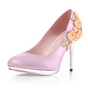 Parte Superior De Cuero Verdadero Tal�n De Aguja Cerrada Dedo Del Pie Con Apliques De Boda / Zapatos De Fiesta (0985-ms647-6)