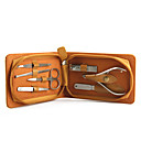 M�quinas De Cortar El Acero Inoxidable De U�as Kit De Manicura Bolso Suave 8pcs Marr�n