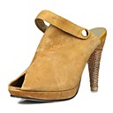 Zapatillas De Gamuza Superior Tal�n De Cono Con Hebilla De Fiesta / Zapatos De Noche (1183-th003)