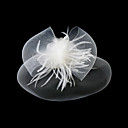 Gorgeous Feather Organza Lace Blusher Wedding Bridal Veil (TH010). More Colors Available