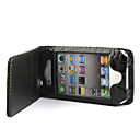 Protective Snakeskin PU Leather Case for iphone 4 (Black)