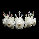 Lovely Alloy With Silk Flower/ Rhinestones/ Imitation Pearls Wedding Bridal Hair Hoop