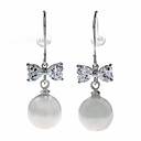 Pearl Earing Stud with Crystal Zircon