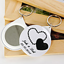 Personalized Mirror Key Ring - Double Hearts(set of 12)
