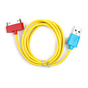 Colorful Sync and Charge Cable for iPad and iPhone (Yellow/100cm Length)