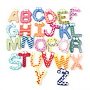 Wooden Alphabet Fridge Magnets Sticker Educational Toy, 26PCS