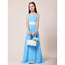 A-line Square Floor-length Chiffon Junior Bridesmaid Dress
