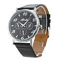 Casual PC Quartz Wrist Watch with Black PU Leather Band