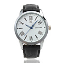 Japanese PC Movement Black Leather Band Wrist Watch Silver Case White Dial