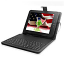 venta al por mayor súper protectora de cuero caso del teclado de 8 pulgadas tablet pc / teclado (negro)