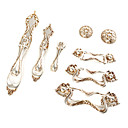 Retro Caved Ancient Silver Pull Set