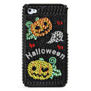 Halloween Pattern PVC Case with Crystals Cover for iPhone 4, 4S (Black)