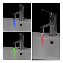 Cylindrical Water Powered Bathroom LED Faucet Light (Plastic, Chrome Finish)