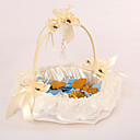 Ivory Satin, Flowers   Lace Wedding Flower Basket