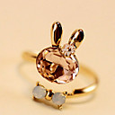 Cute Crystal Rabbit Bow Ring