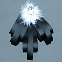Men Bow Feather Inlaid Gem Tie