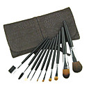 10 pcs pinceau de maquillage mis en étui en cuir gratuit 10 pcs pinceau de maquillage mis en étui en cuir gratuit