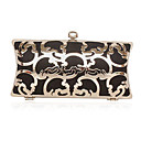 Stylish Metal Flowers Evening Bag