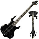 Derulo - Bassman Flame Totem Inlaid Electric Bass Guitar with Gig BagStrapPicksCable