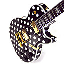 Derulo - Black   White World High-Grade Mahogany White Dot Electic Guitar with BagStrapPicksCableWha