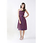 wholesale A-line Strapless Knee-length Elastic Woven Satin Chiffon Bridesmaid/ Wedding Party Dress (HSX194)