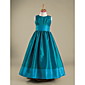 wholesale A-line Jewel Tea-length Taffeta Junior Bridesmaid Dress (WSD0309)