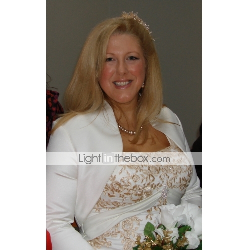 3 4Length Sleeves Satin Bridal Jacket Wedding Wrap
