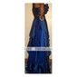 Chiffon Taffeta A-line Strapless Tea-length Evening Dress