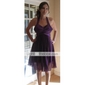A-line Halter Knee-length Stretch Satin And Chiffon Bridesmaid/ Wedding Party/ Homecoming Dress